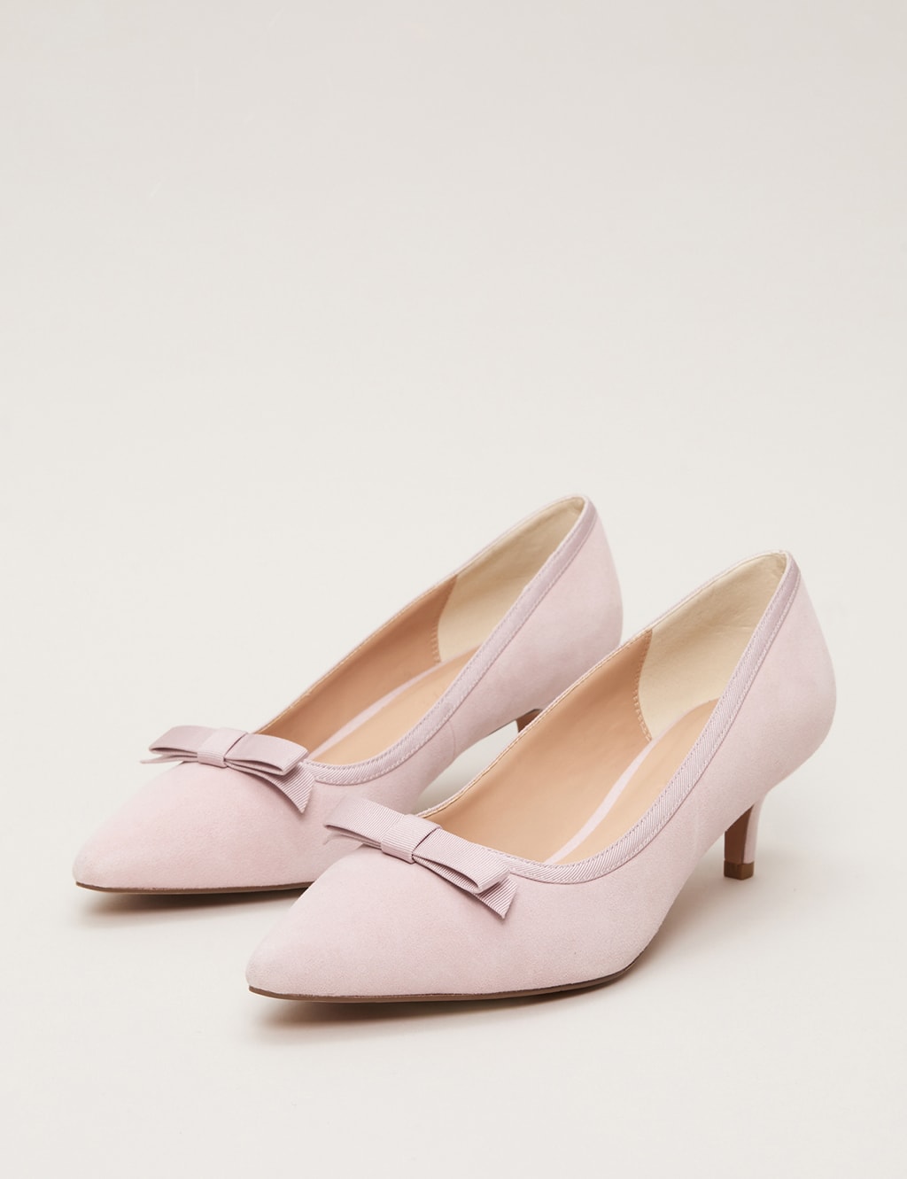Suede Bow Kitten Heel Court Shoes 6 of 9