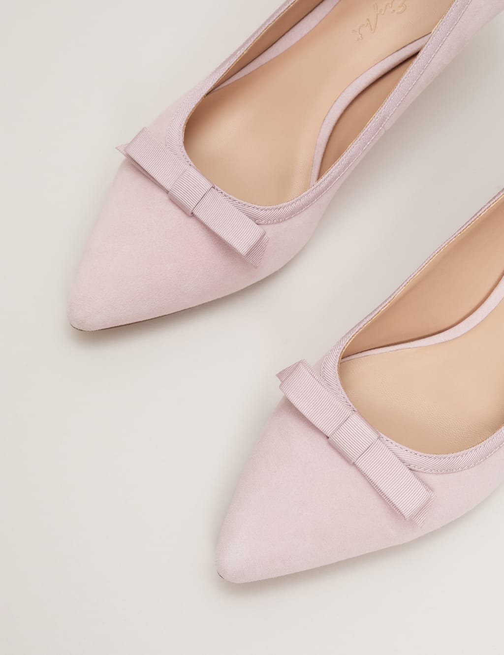 Suede Bow Kitten Heel Court Shoes 8 of 9
