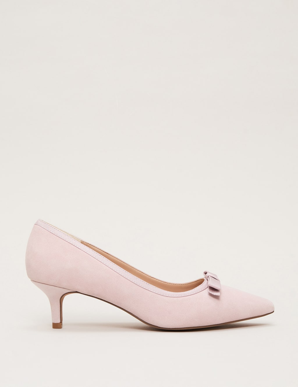 Suede Bow Kitten Heel Court Shoes 2 of 9