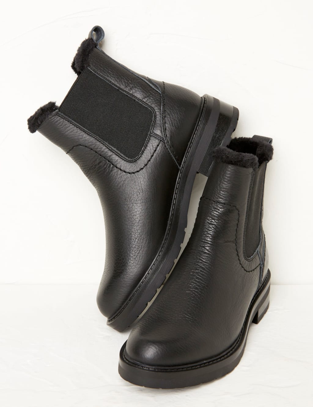 Fur lined boots womens black online