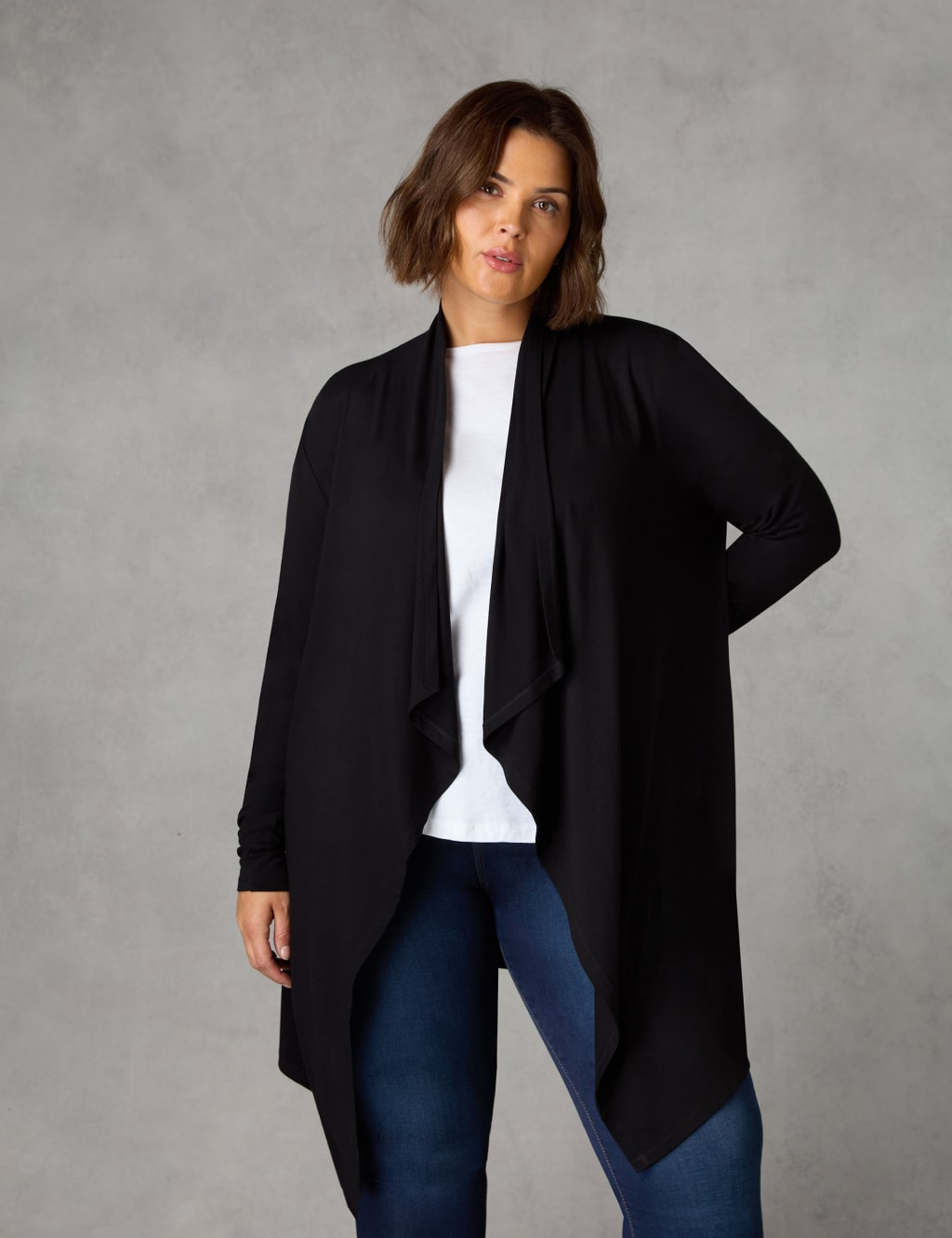 Jersey Waterfall Longline Cardigan