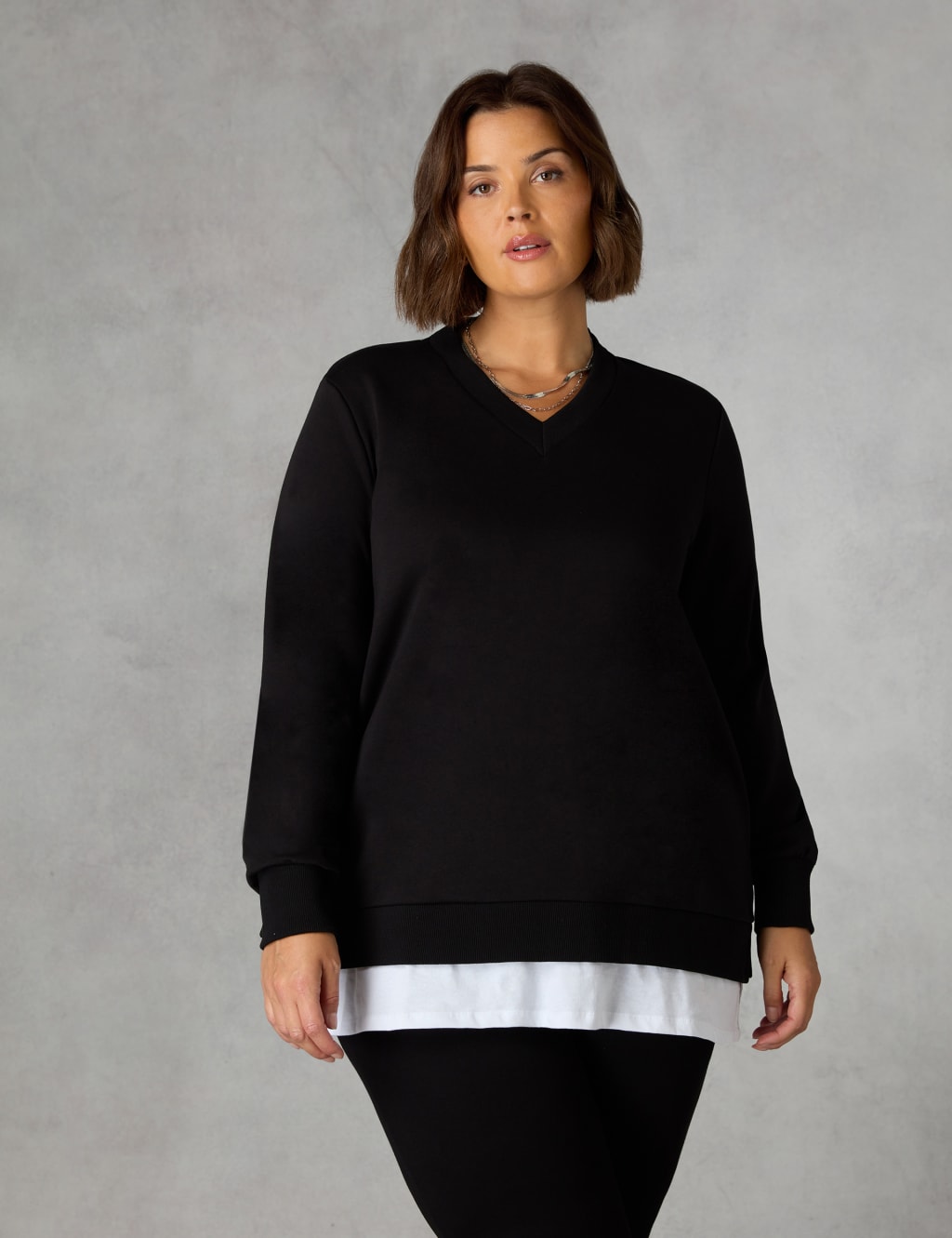 Jersey V Neck Sweatshirt Live Unlimited London M S