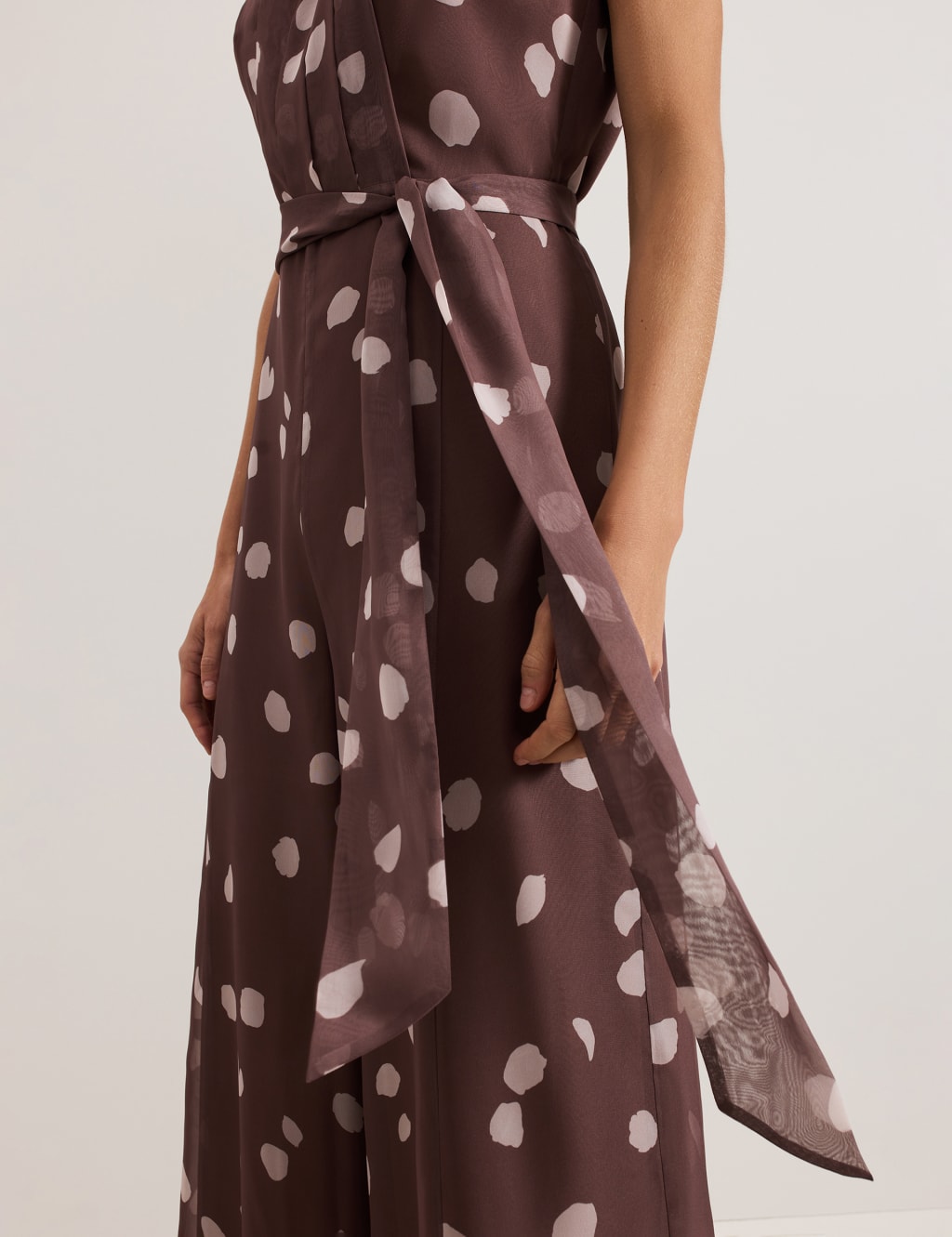Chiffon Polka Dot Sleeveless Jumpsuit 6 of 8