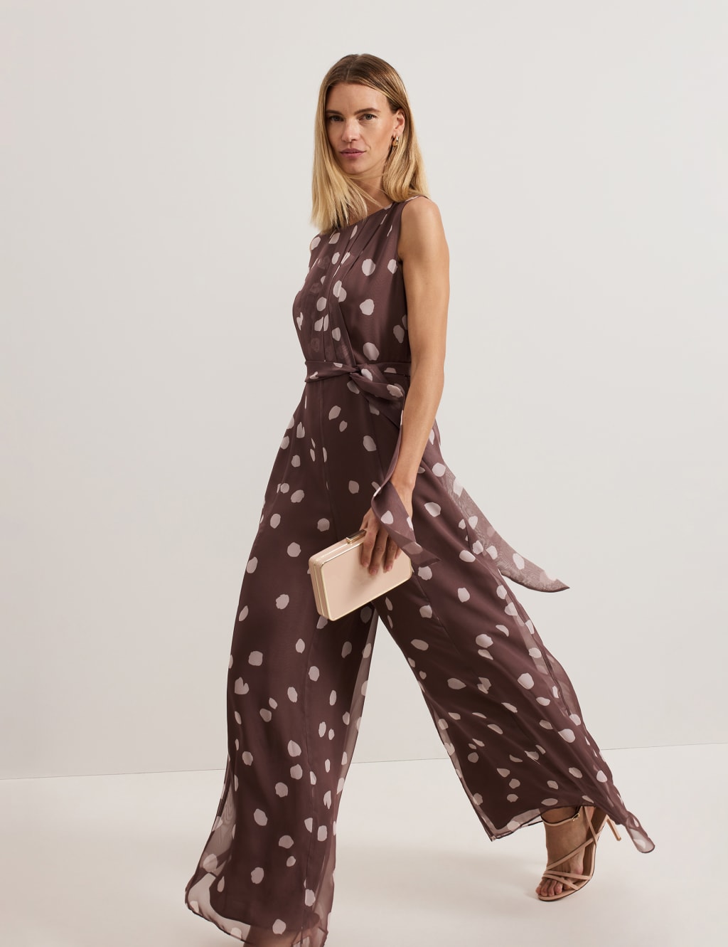 Chiffon Polka Dot Sleeveless Jumpsuit 7 of 8