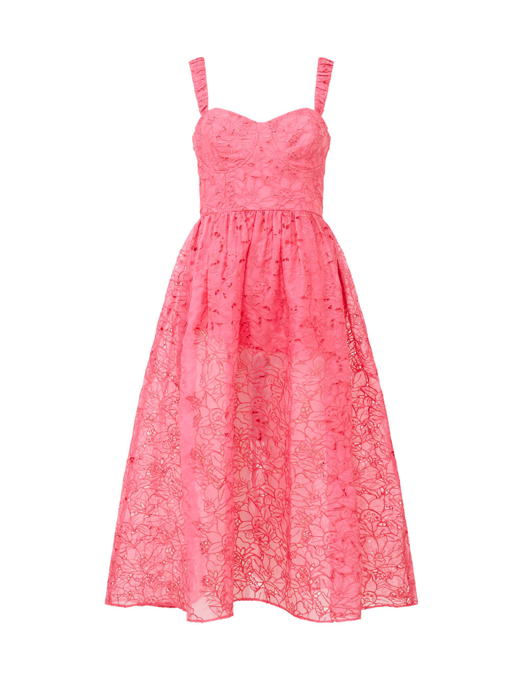 Embroidered Lace Sweetheart Neckline Midi Tea Dress French Connection M S