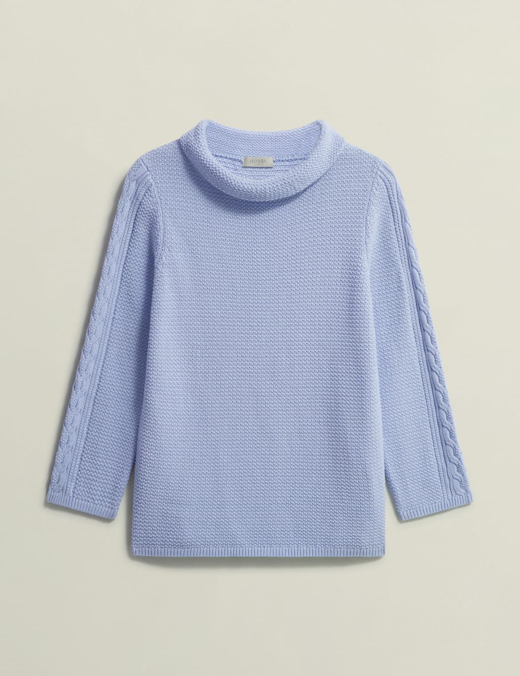 Pure Cotton Textured Roll Neck Jumper 2 of 6