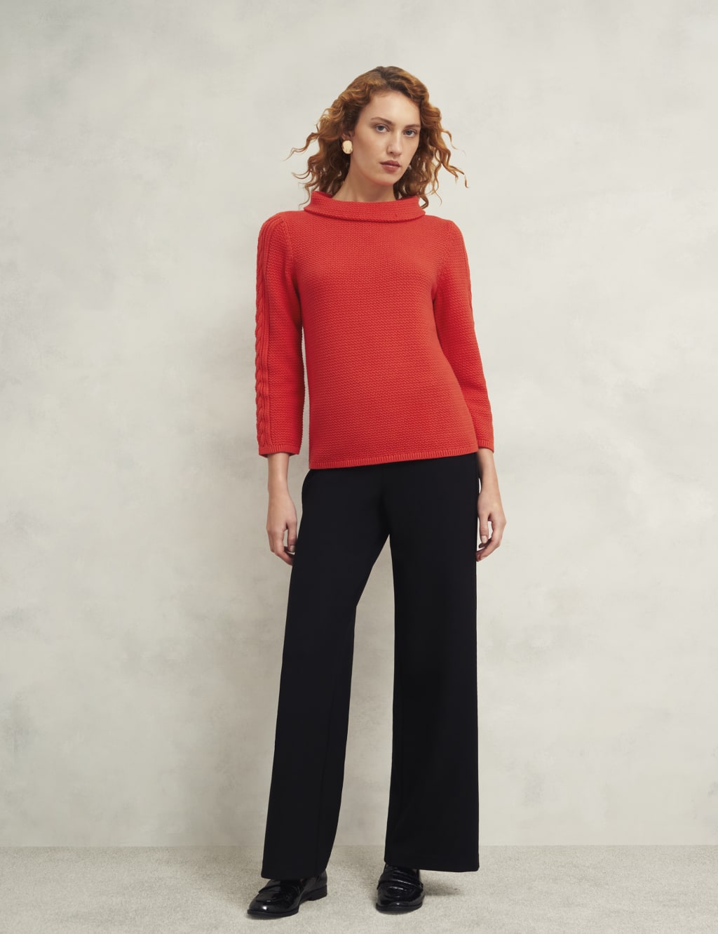 Pure Cotton Textured Roll Neck Jumper 3 of 6