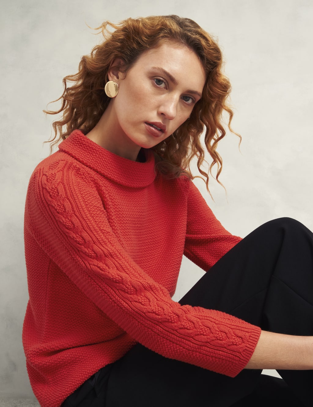 Pure Cotton Textured Roll Neck Jumper 5 of 6