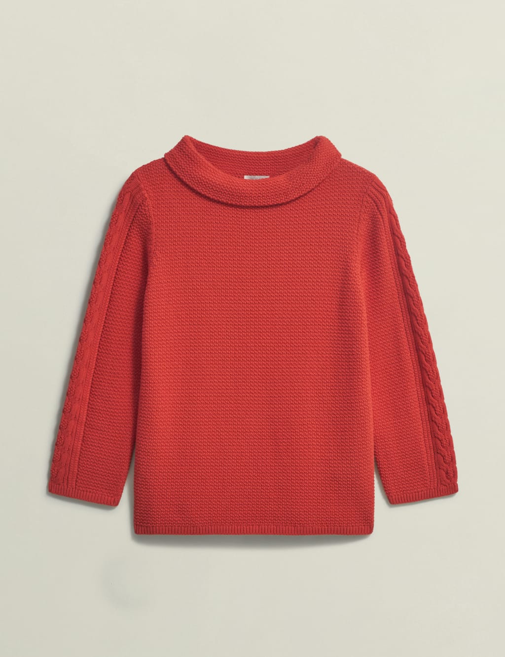 Pure Cotton Textured Roll Neck Jumper 2 of 6