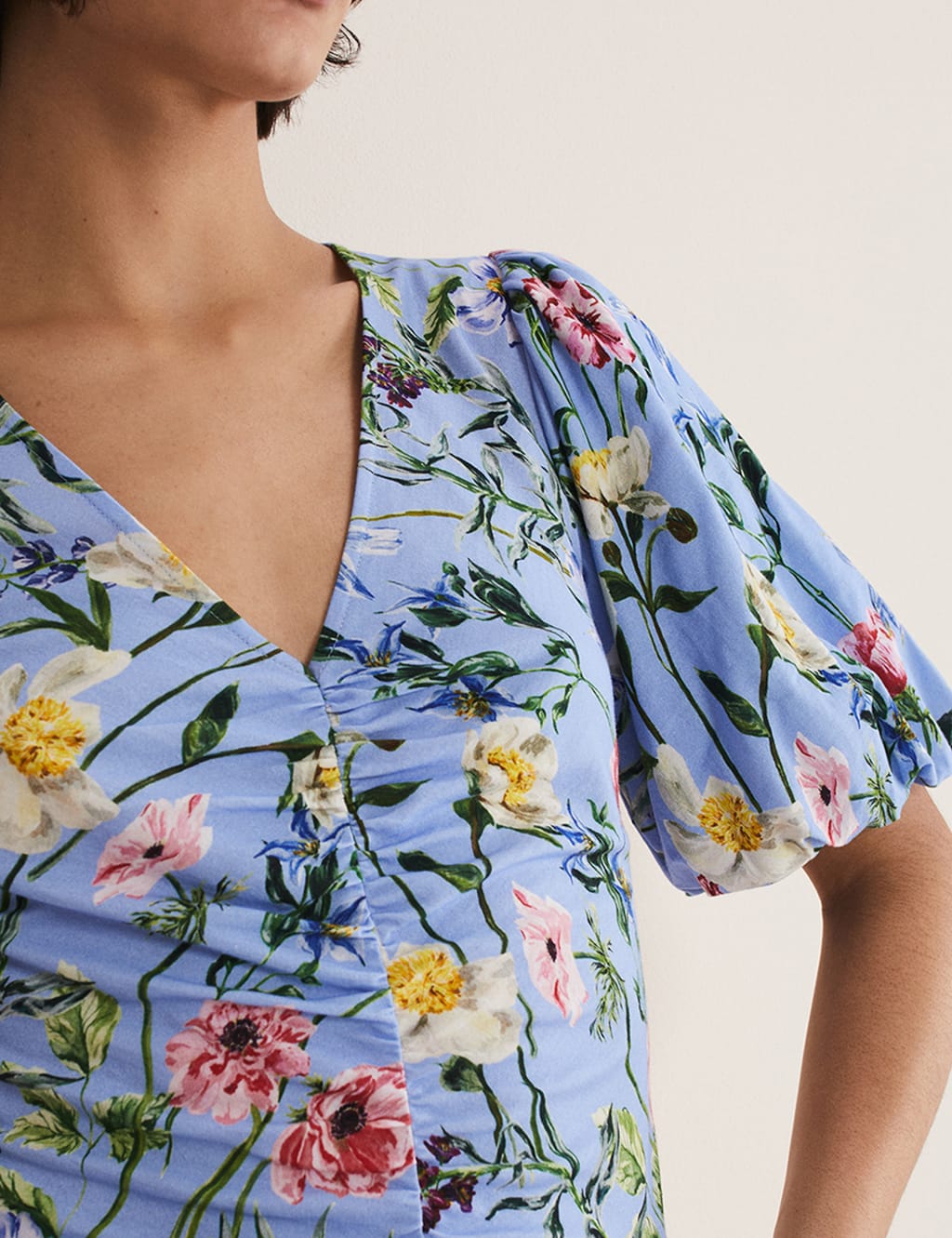 Cotton Modal Blend Floral Puff Sleeve Top 5 of 6
