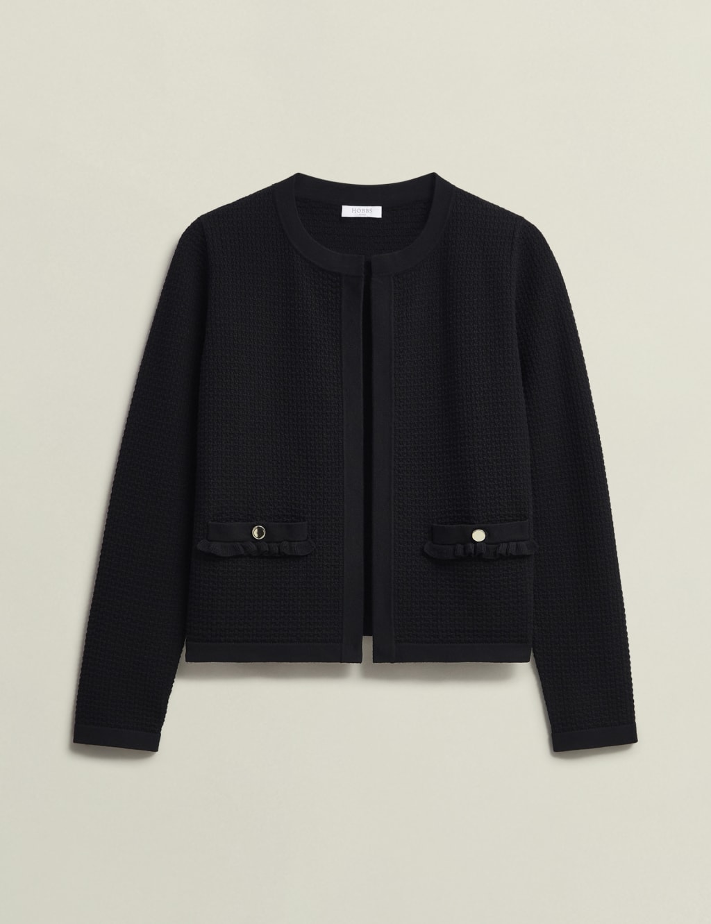 【祝開店！大放出セール開催中】 Textured M&S | HOBBS | Jacket Short Collarless トップス