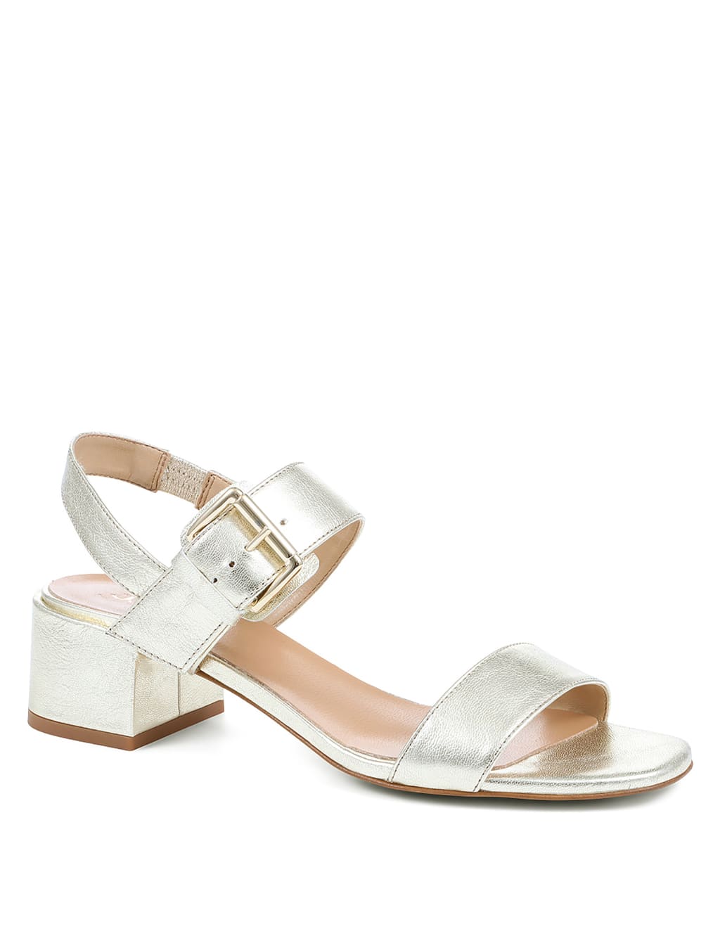 Leather Ankle Strap Block Heel Sandals 2 of 7