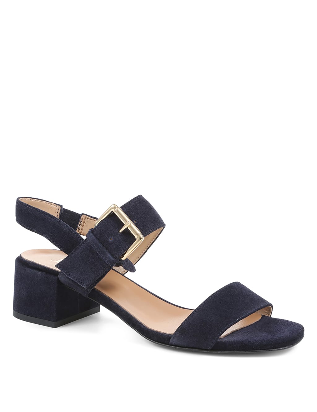 Suede Ankle Strap Block Heel Sandals 2 of 7