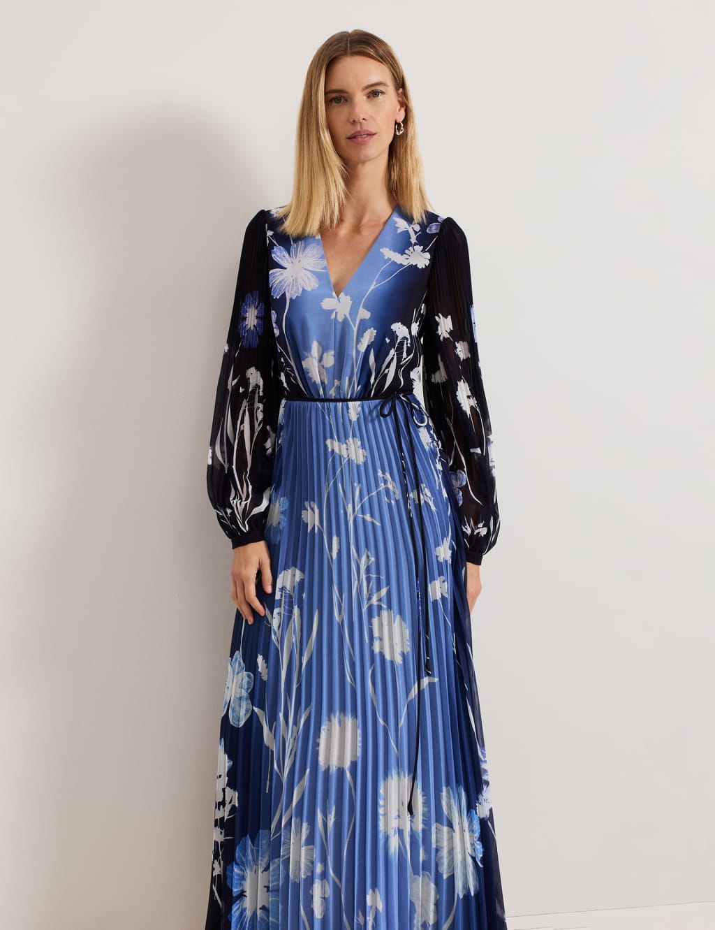 Floral V-Neck Maxi Waisted Dress | Phase Eight | M&S