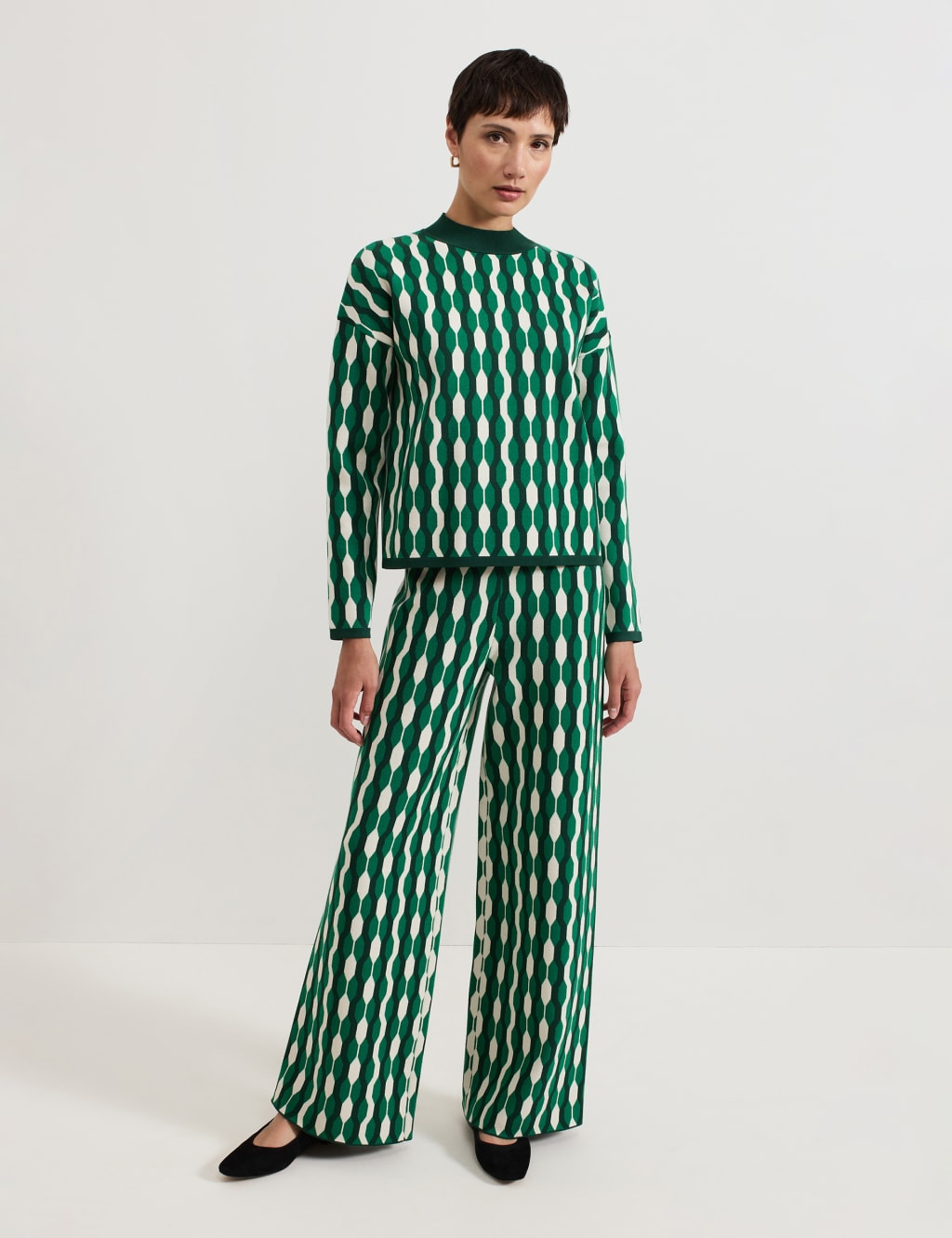 Geometric Funnel Neck Jumper 4 of 7