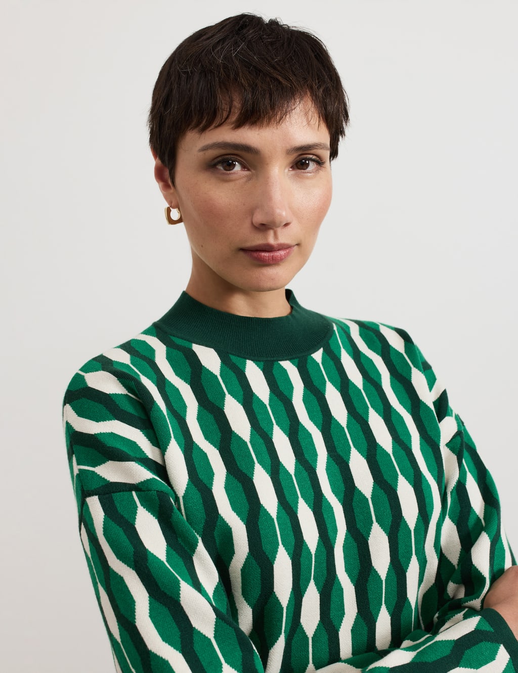 Geometric Funnel Neck Jumper 5 of 7
