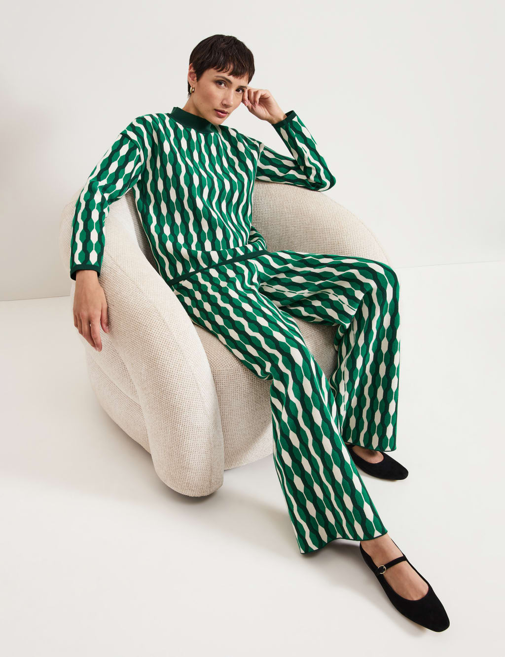 Geometric Funnel Neck Jumper 6 of 7