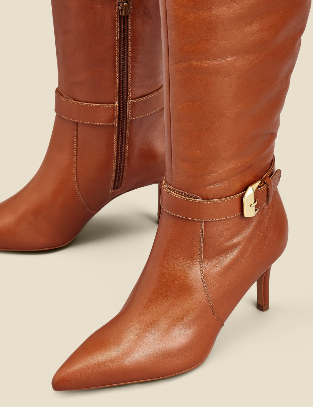 Leather Stiletto Heel Knee High Boots 4 of 4