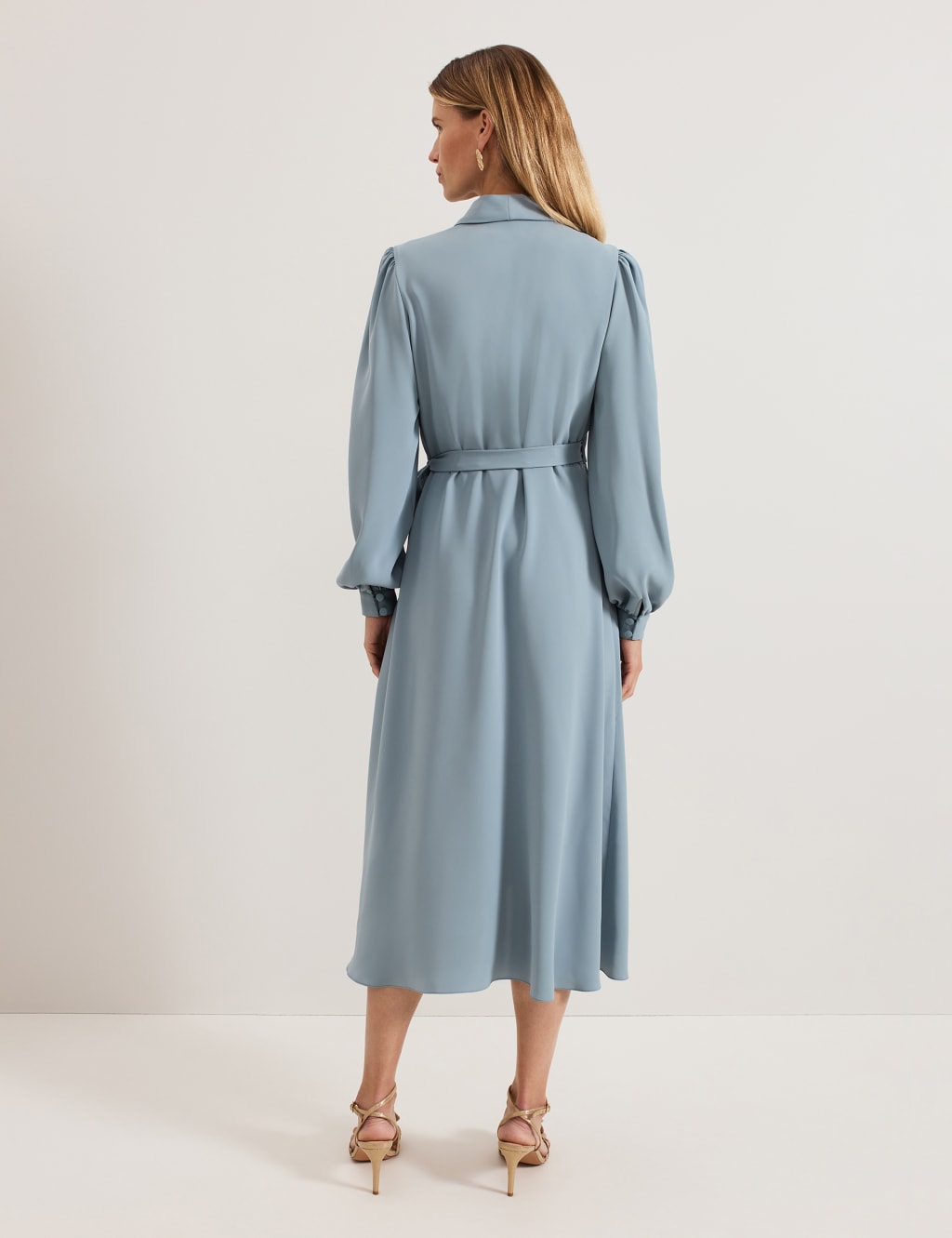 V-Neck Tie Front Midi Wrap Dress 3 of 8