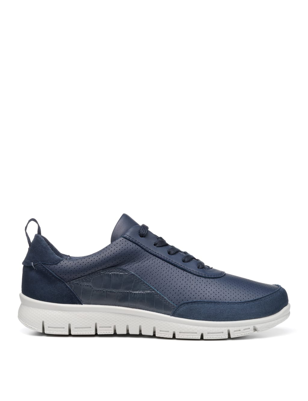 Wide Fit Leather Lace Up Trainers 1 of 4