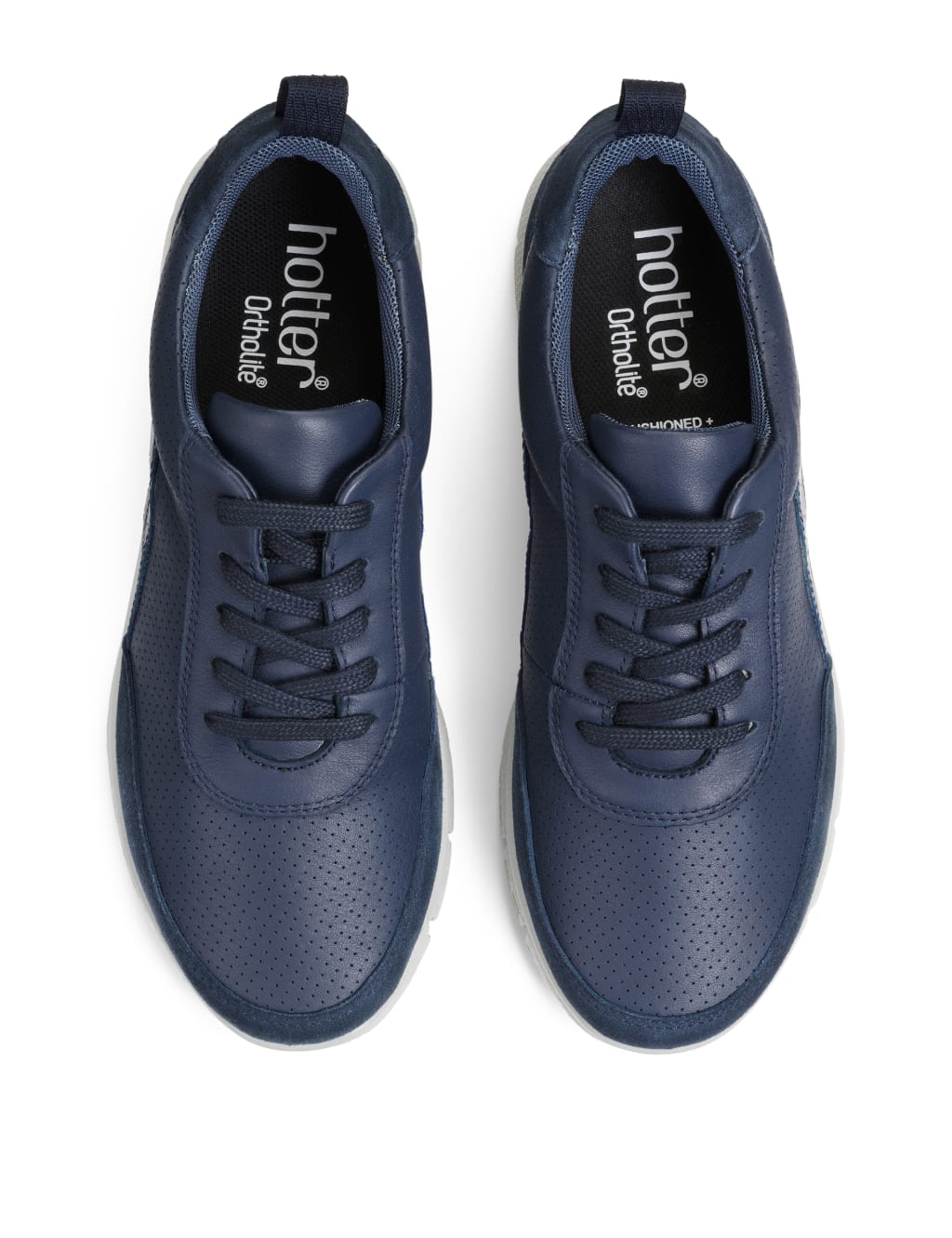 Wide Fit Leather Lace Up Trainers 3 of 4