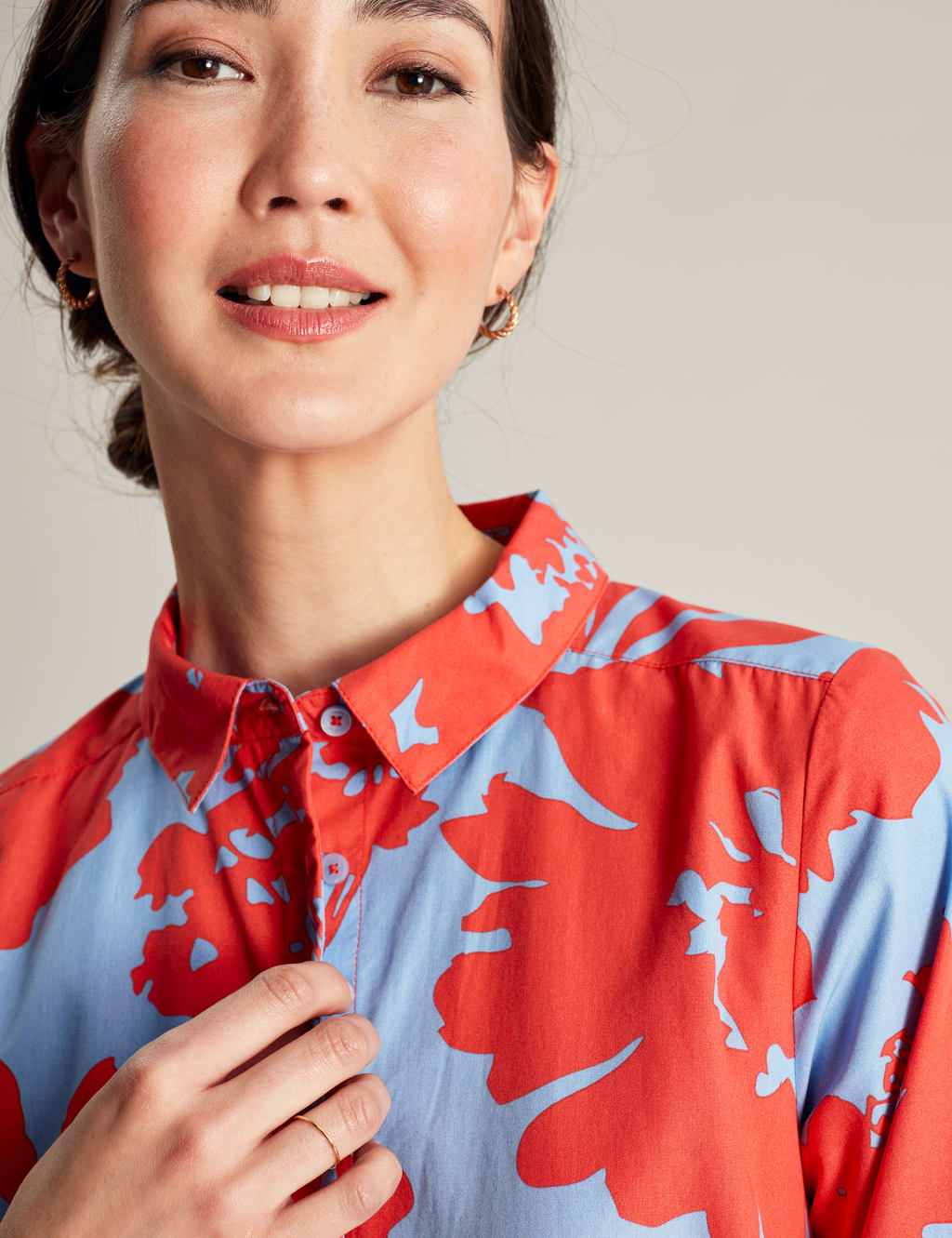 Pure Cotton Floral Midi Shirt Dress 4 of 6
