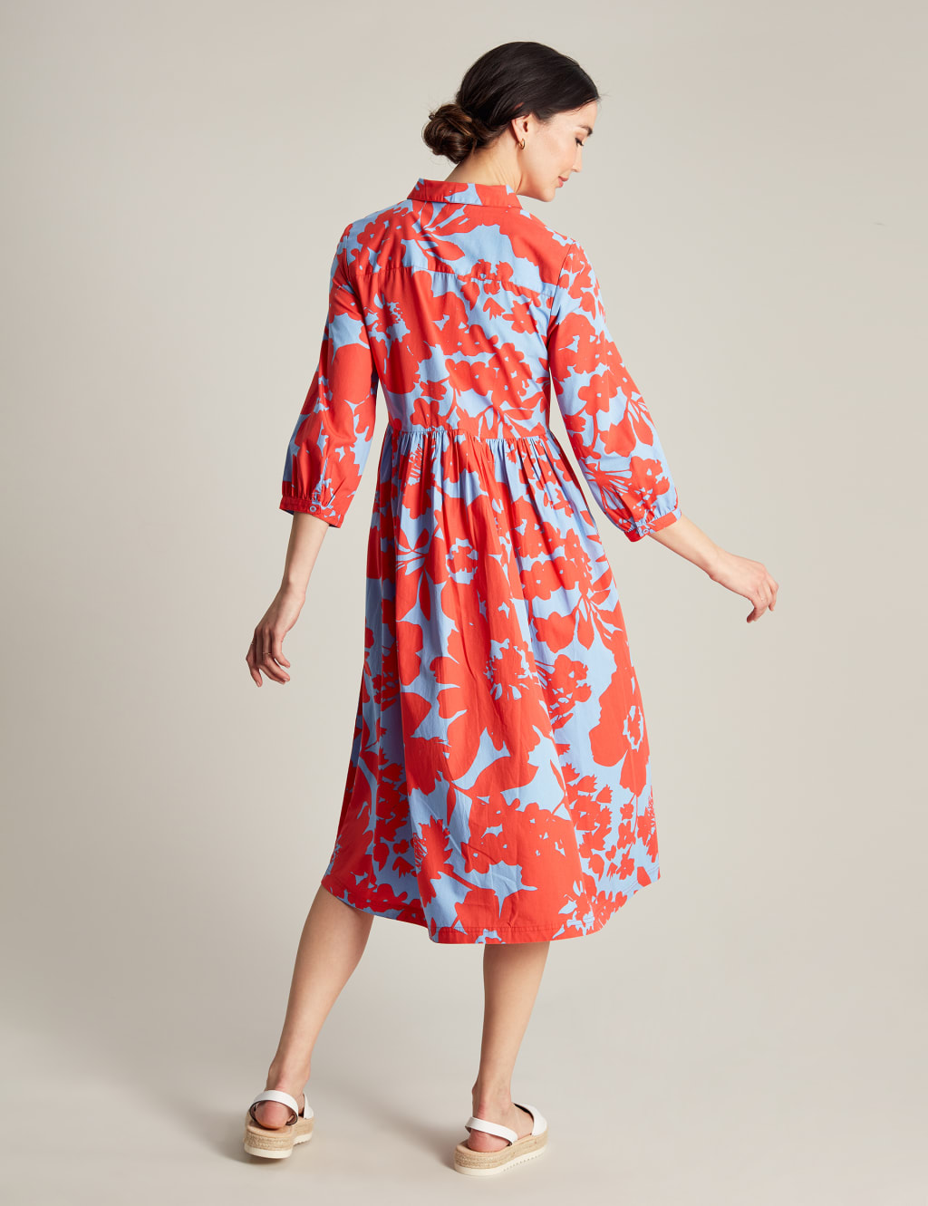 Pure Cotton Floral Midi Shirt Dress 5 of 6
