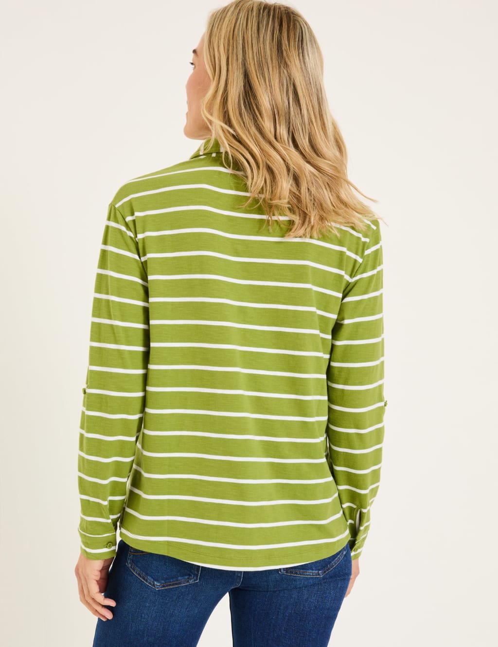 Pure Cotton Striped V-Neck Top 3 of 5