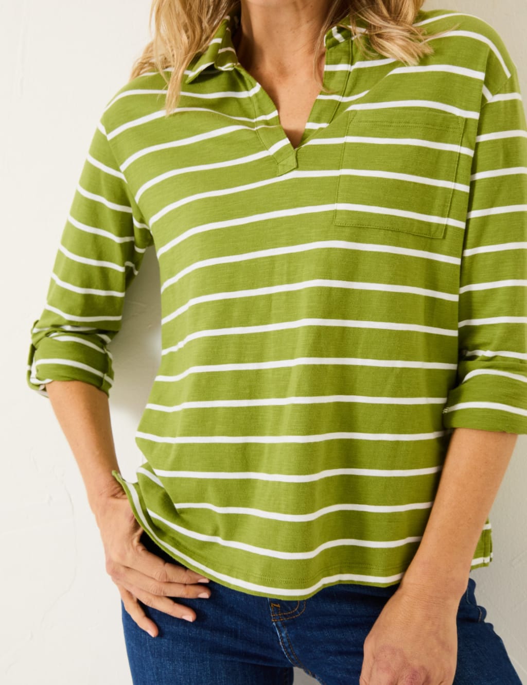 Pure Cotton Striped V-Neck Top 4 of 5
