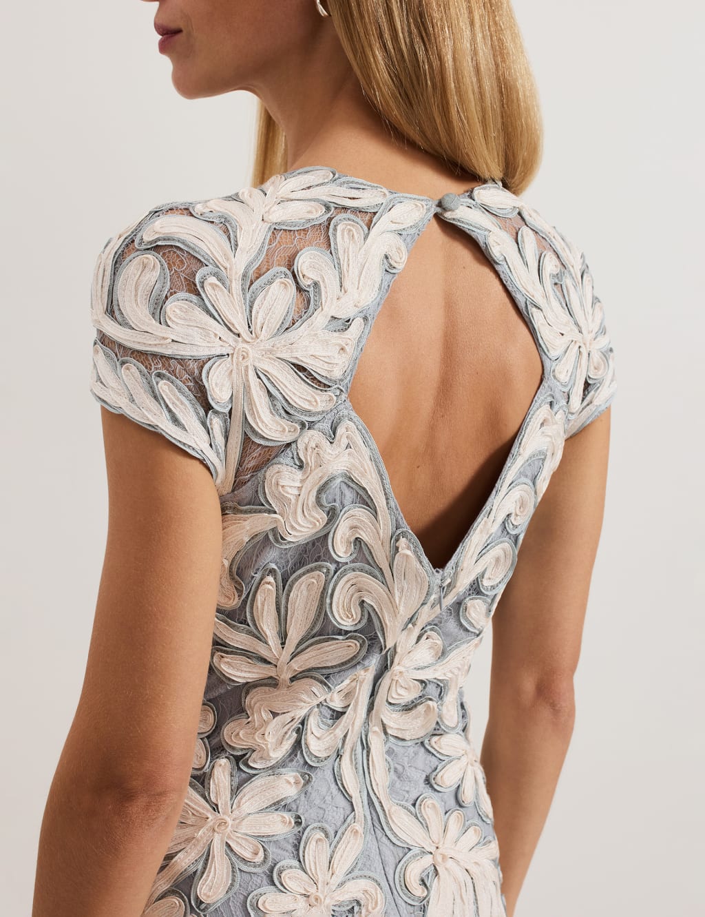 Embroidered Knee Length Shift Dress 7 of 8