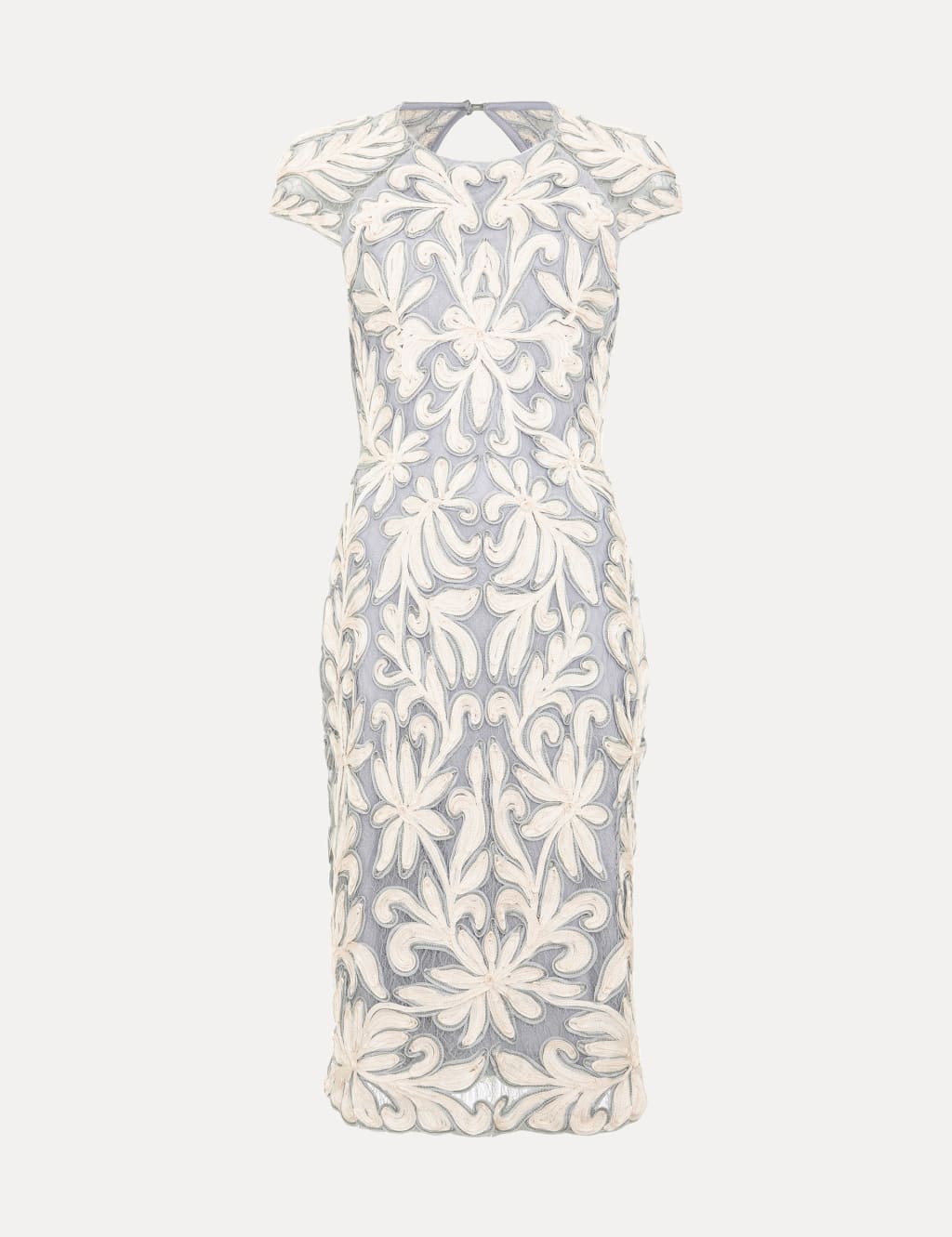 Embroidered Knee Length Shift Dress 2 of 8