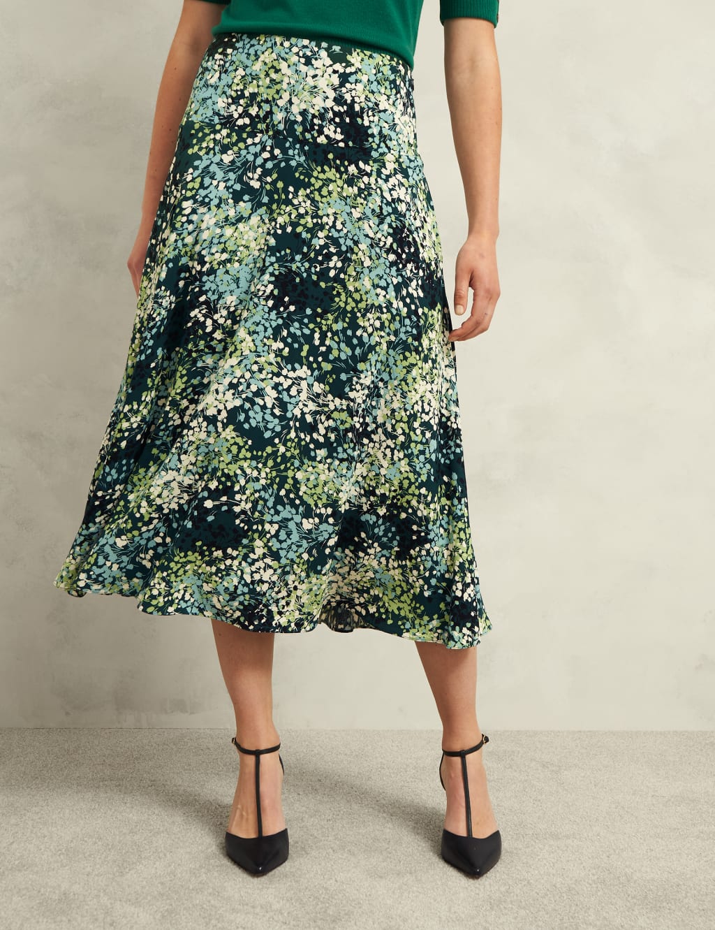 Floral Midi A Line Skirt