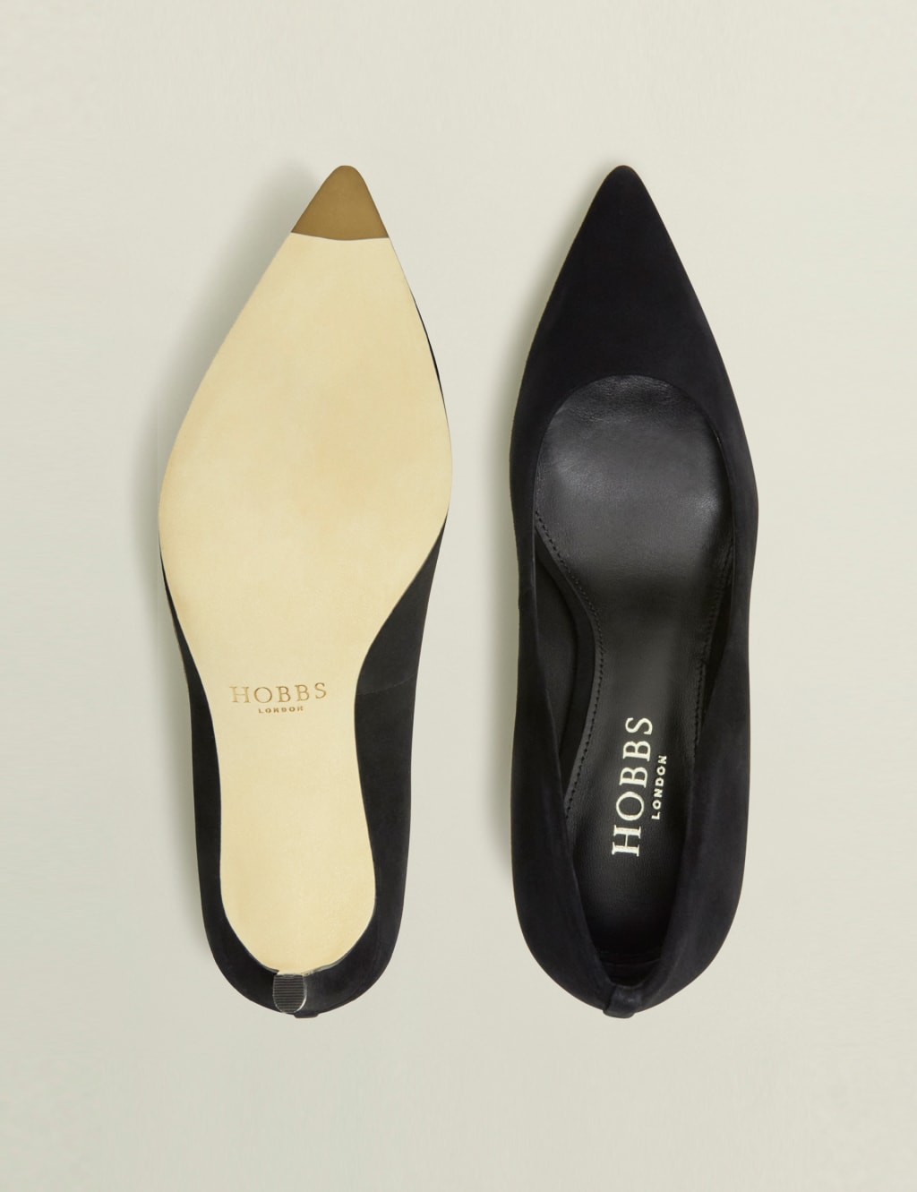 HOBBS BLACK SUEDE HEEL COURT SHOES SIZE 6/39