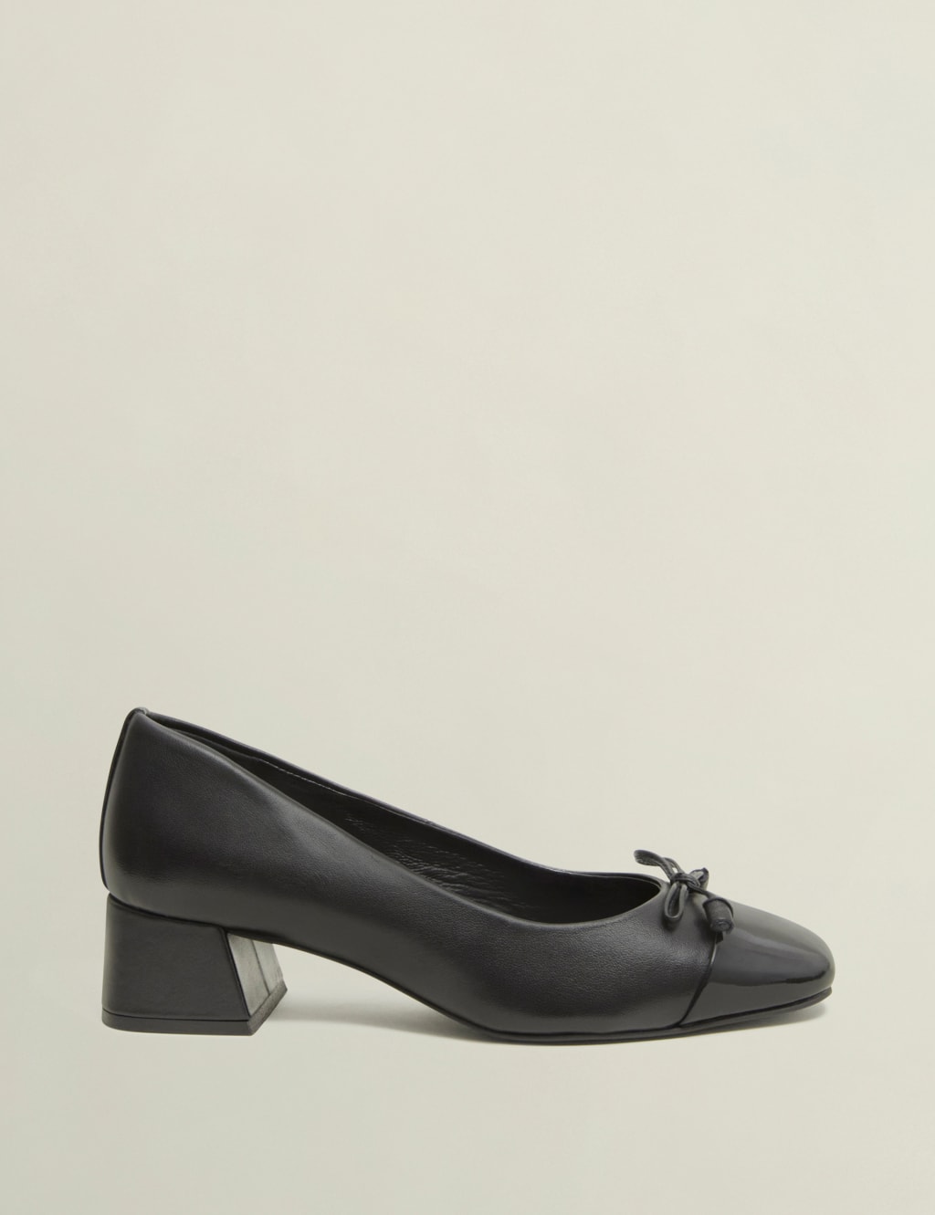 Suede Block Heel Ballet Pumps