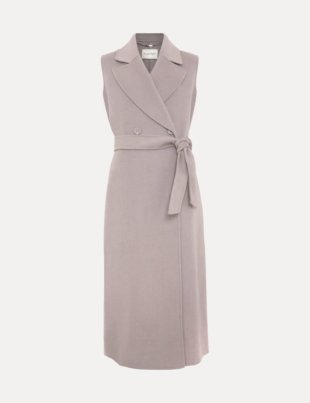 Wool Blend Tie Belt Tailored Coat 2 of 7