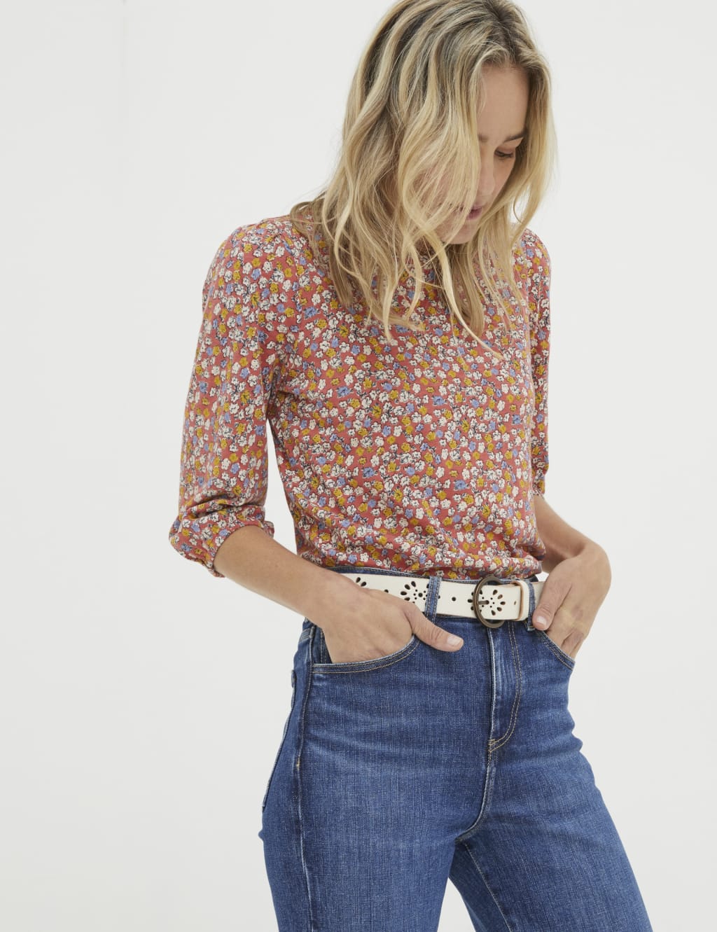 Pure Cotton Ditsy Floral Top | FatFace | M&S