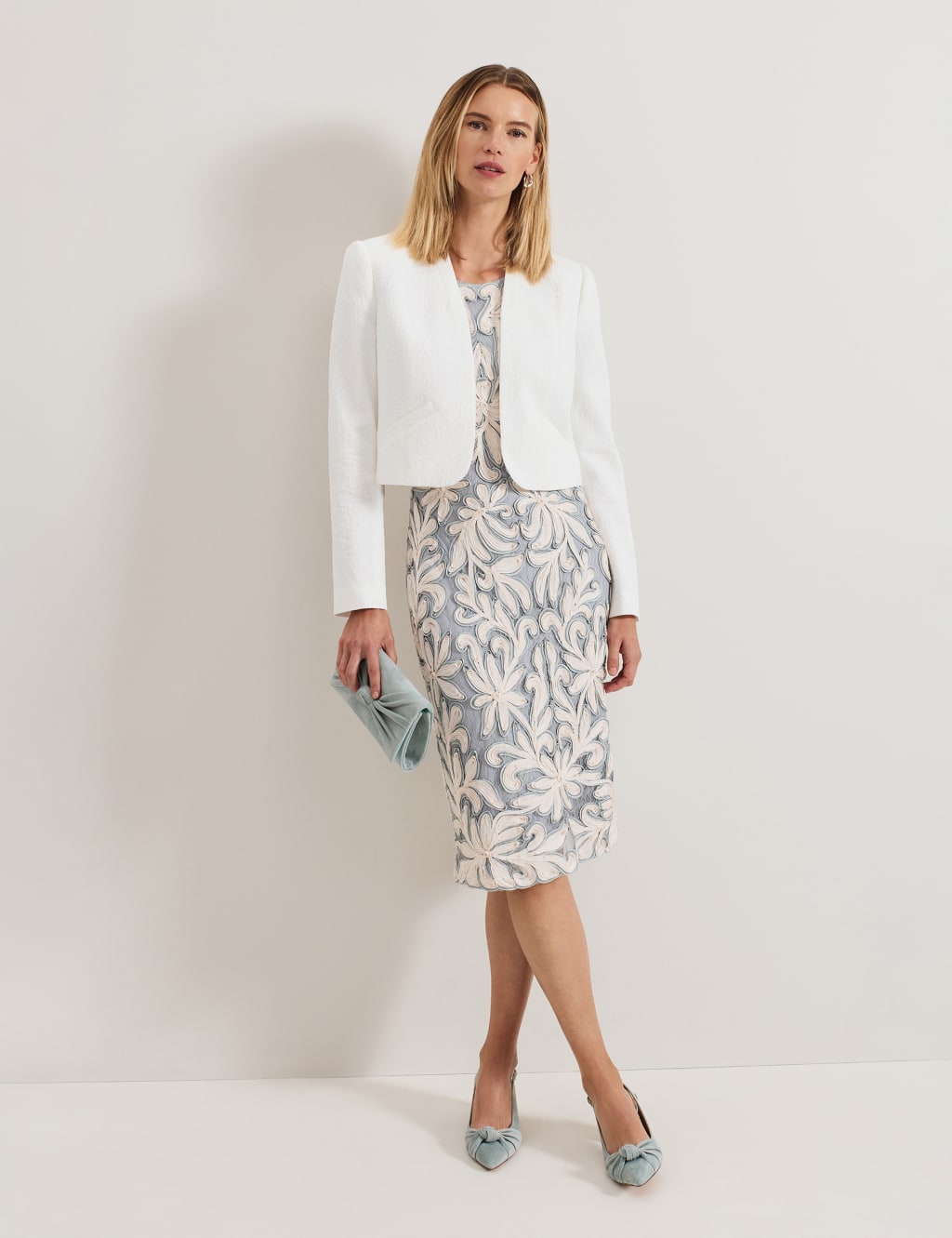 Pure Cotton Collarless Cropped Jacket 3 of 5