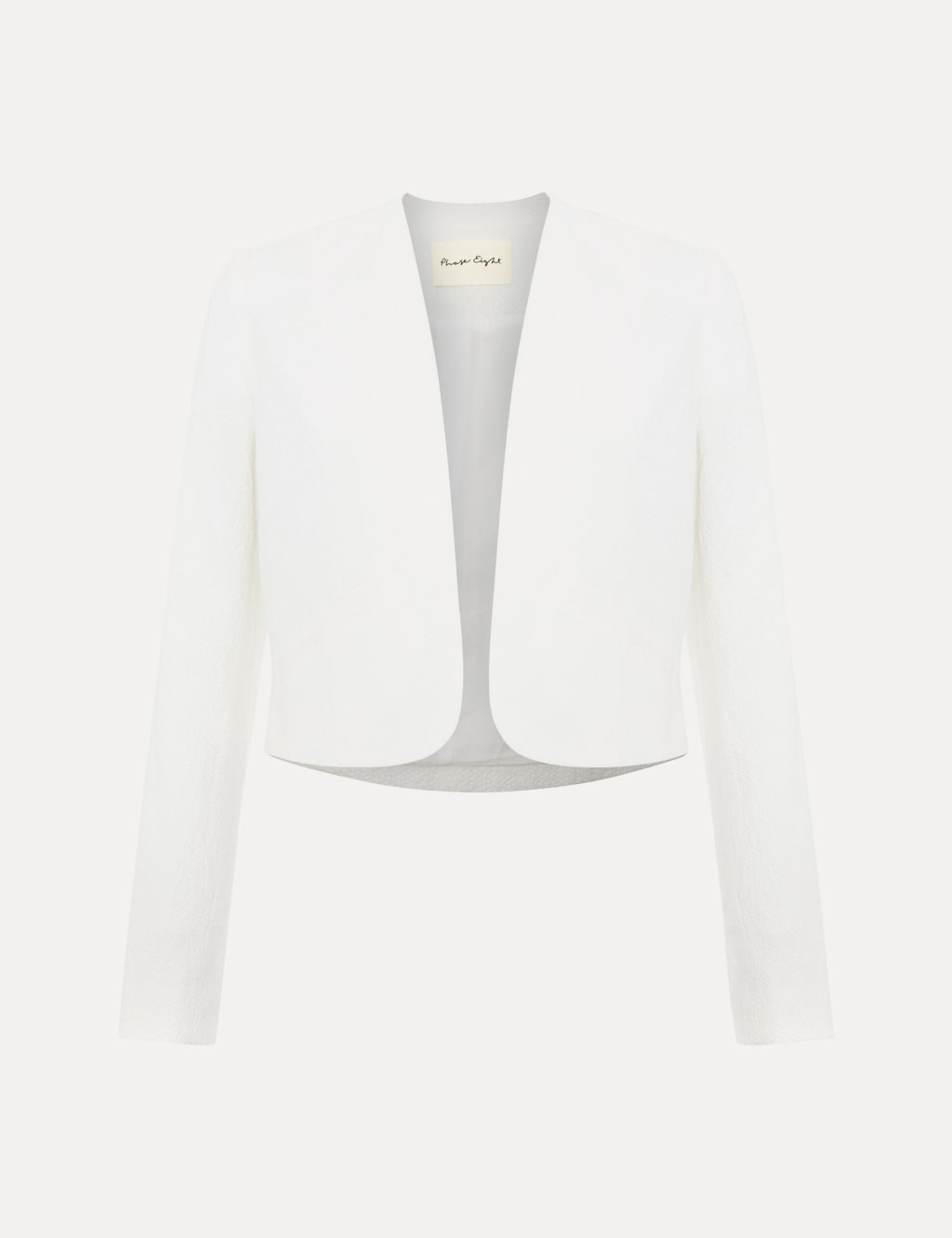 Pure Cotton Collarless Cropped Jacket 2 of 5