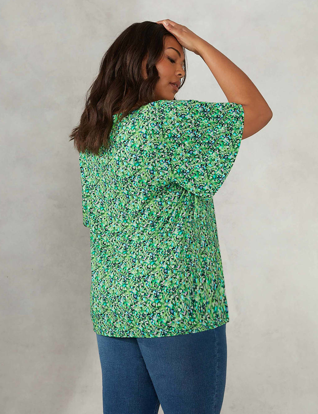 Jersey Printed Relaxed Angel Sleeve Top 3 of 3