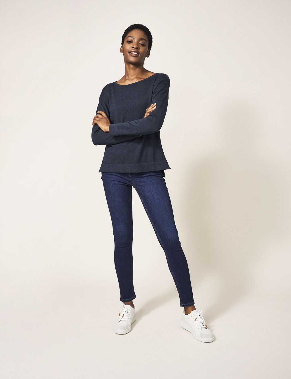 Cotton Rich Textured Crew Neck Jumper 3 of 7