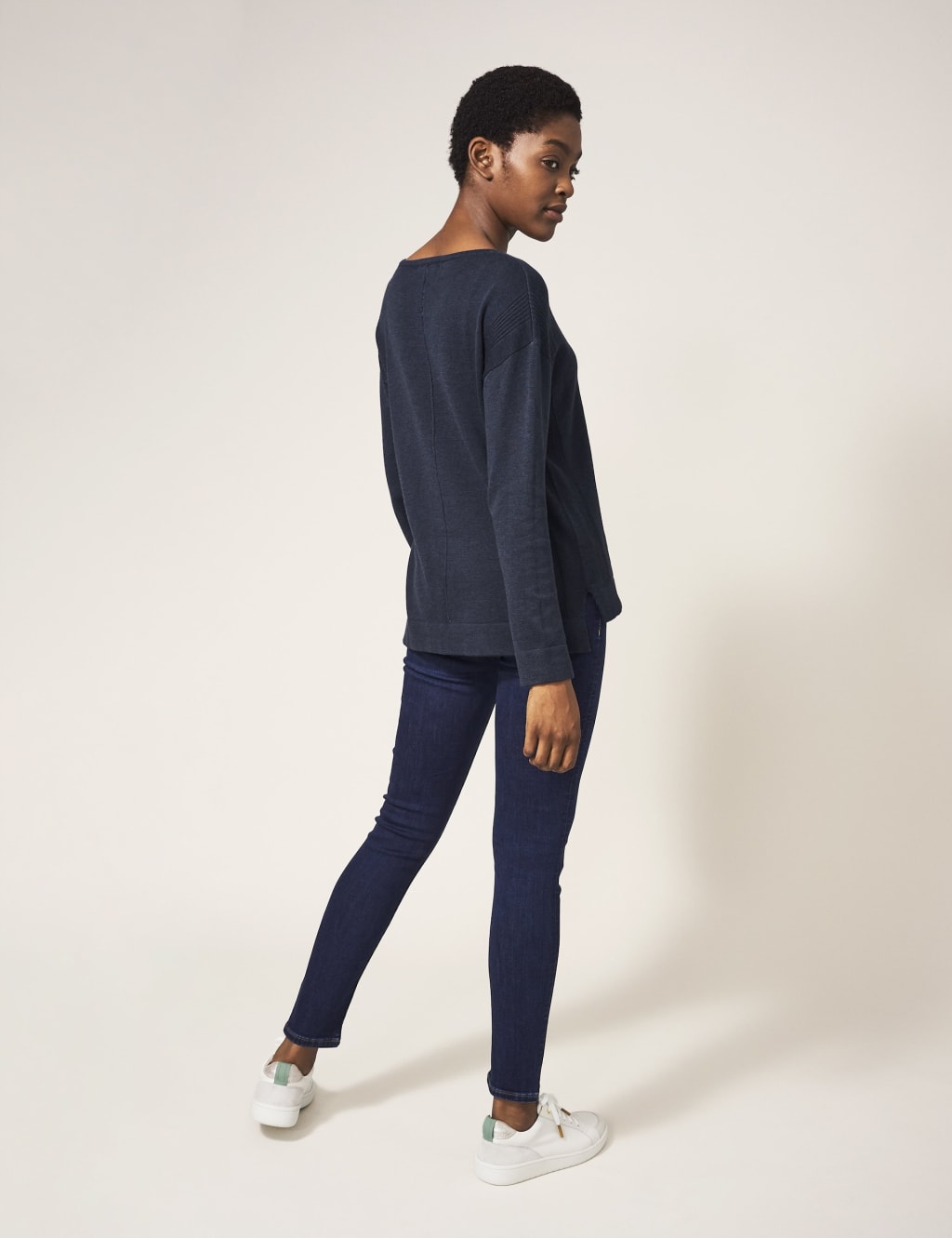 Cotton Rich Textured Crew Neck Jumper 4 of 7