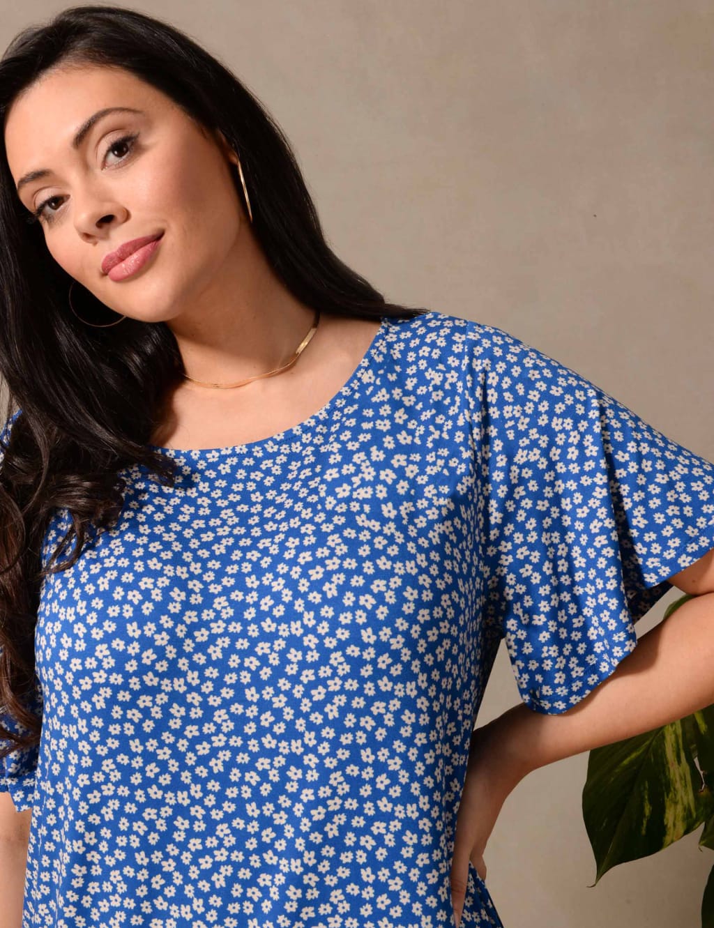 Jersey Ditsy Floral Relaxed Top 2 of 3