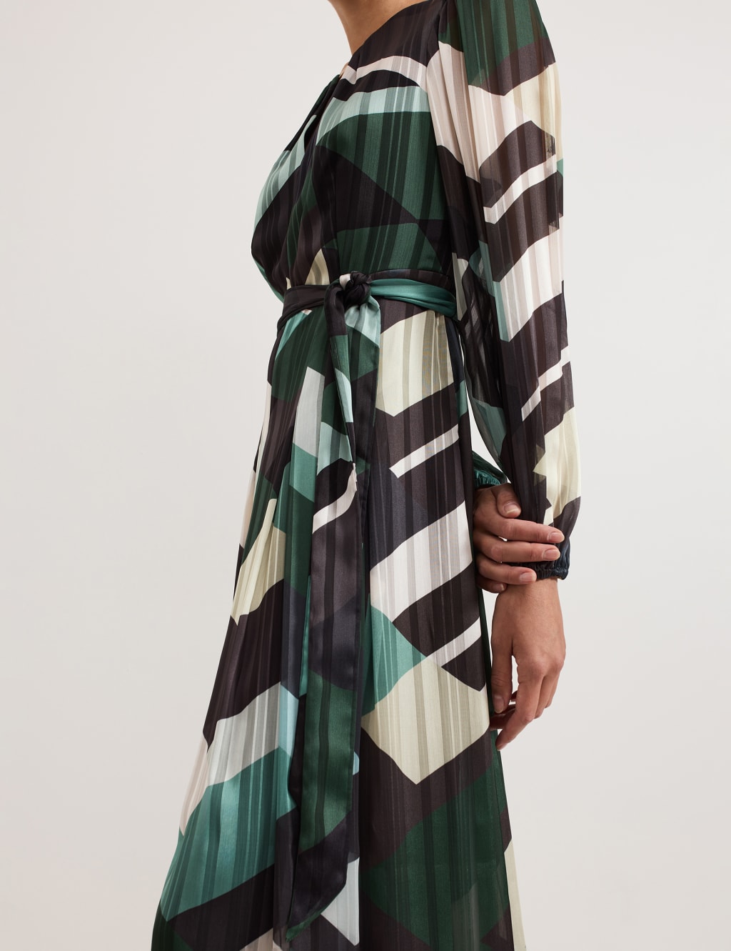 Abstract Print Midaxi Waisted Dress 6 of 8