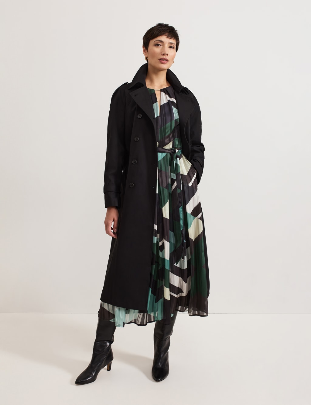 Abstract Print Midaxi Waisted Dress 8 of 8