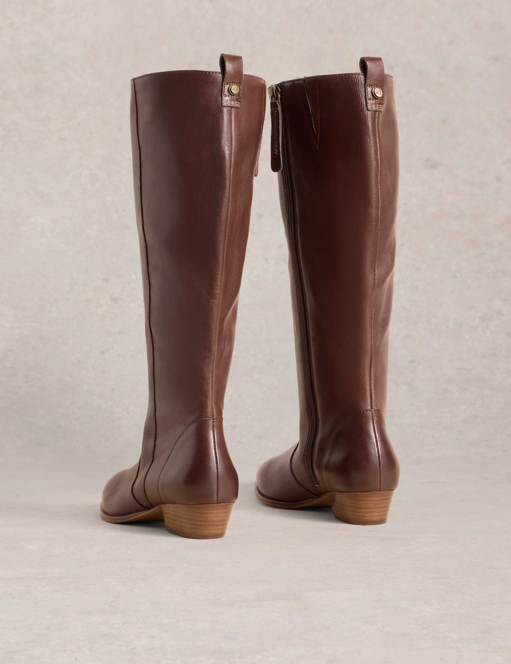 Wide fit brown leather knee high boots online