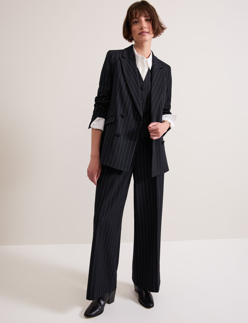 Pinstripe Double Breasted Blazer 4 of 8