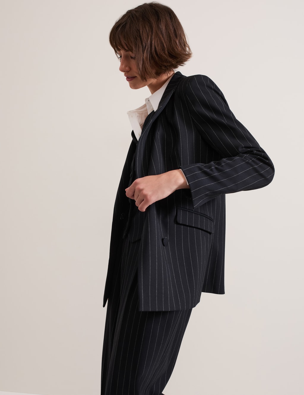 Pinstripe Double Breasted Blazer 7 of 8