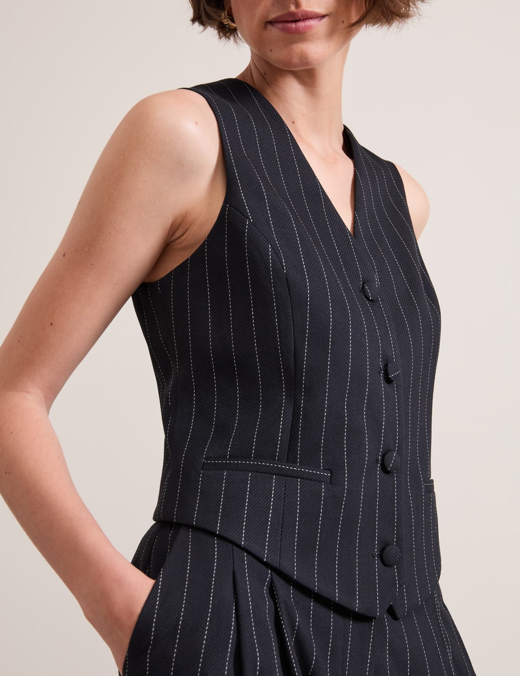 Pinstripe Single Breasted Waistcoat 6 of 8