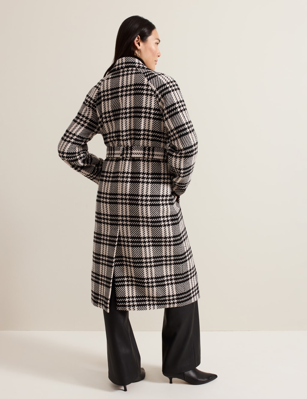 Wool Blend Checked Longline Wrap Coat | Phase Eight | M&S