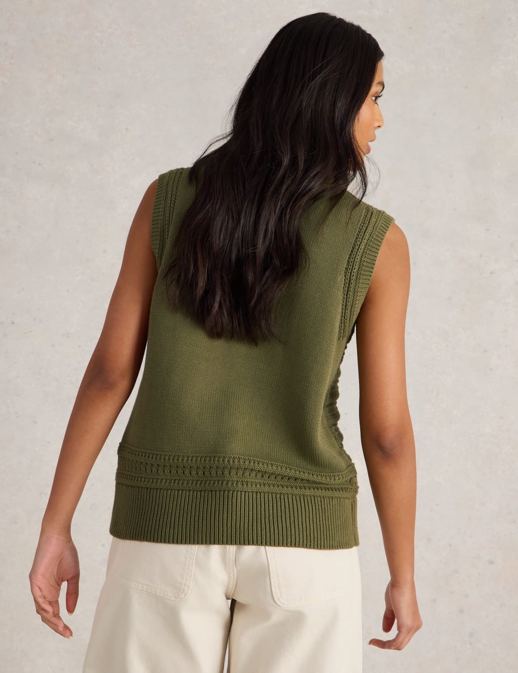 Pure Cotton Textured Knitted Vest 4 of 6